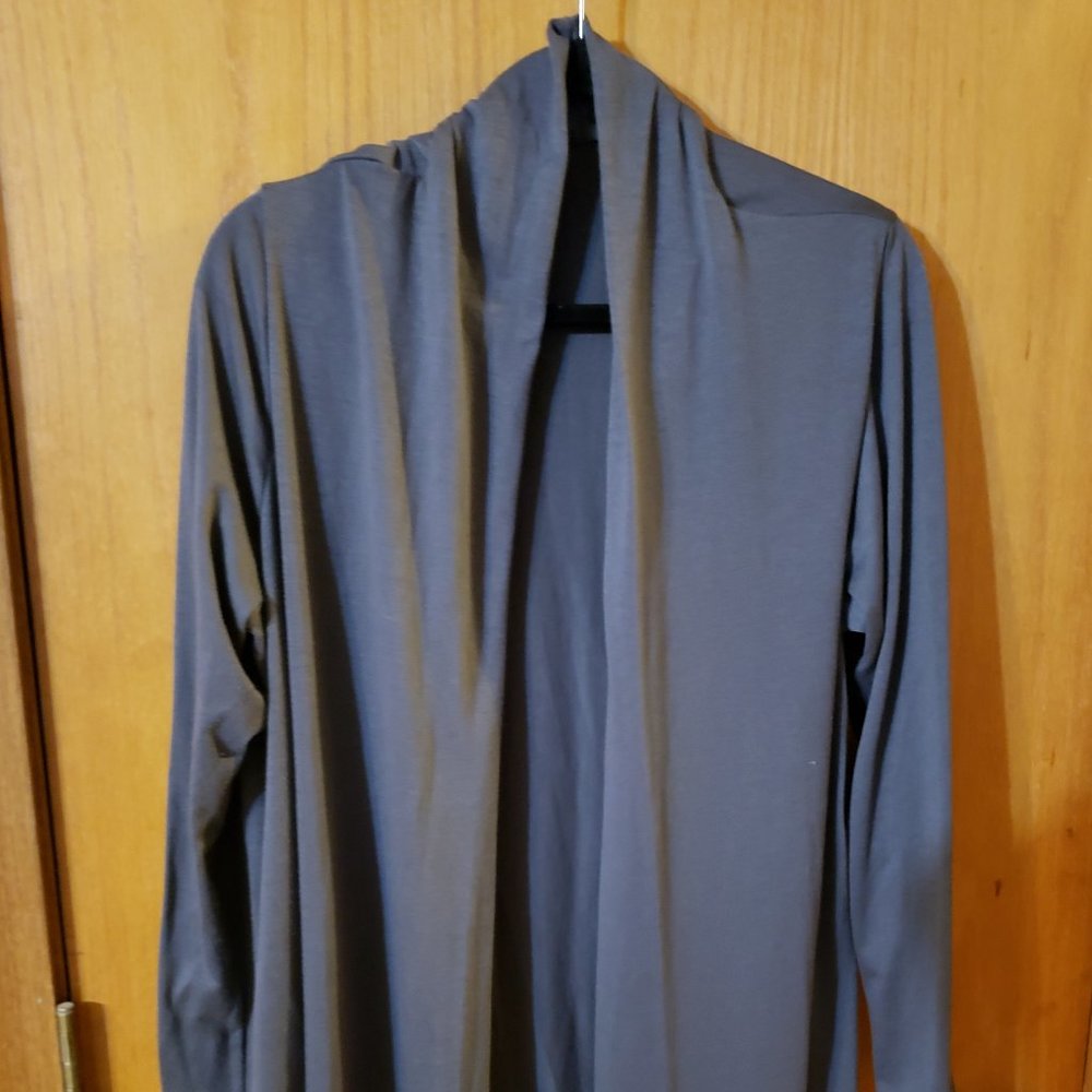 Dark Gray T-Shirt Knit Cardigan